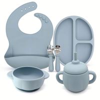 Usine Écologique Sans BPA Enfants Vaisselle Bébé Led Sevrage Toddler Plaque Aspiration Silicone Bébé Alimentation Ensemble