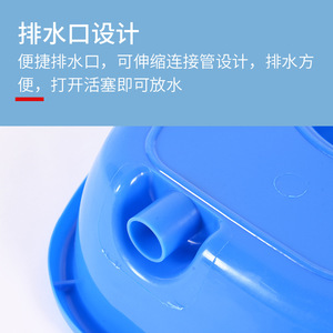 Bassin de lavage pour personnes âgées alitées, femmes enceintes, usage domestique, en plastique bleu, avec support pour le cou - Product Image 5