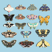 Broche Épinglette Papillon Insecte Lierre en Émail, Bijou Animal Personnalisé, Accessoire de Vêtement pour Sac à Dos, pour Femmes et Amies