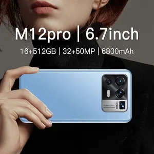 5G Smartphone Mi M12 Pro 6.7 inch 16GB+512GB Smartphone Android 6800mAh 5G Cellphone Triple SIM Mobile Phone With 3 Cameras