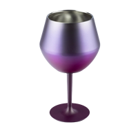 Gobelet à vin en acier inoxydable avec couvercles Gobelets incassables isolés à double paroi Gobelet à vin à tige isolée