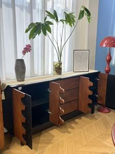 Modern Wave-Shaped <b>Sideboard</b> Large Capacity Living Room <b>Sideboard</b> Design Solid Wood Side <b>Storage</b> Cabinet for Home Furniture - Product Image 6