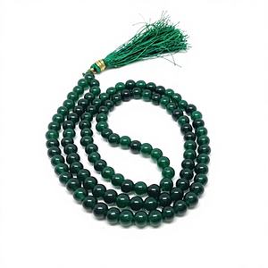 ลูกประคำหยกเขียวธรรมชาติแกะสลักลายศาสนา ขนาด 6 มม. ขายส่ง สร้อยคอประคำญี่ปุ่น สำหรับบำบัดรักษา - Product Image 1