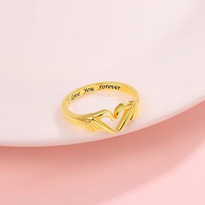 Anillo S925 de Moda, Diseño de Corazón con Abrazo, Estilo Europeo Americano, Personalidad de Alta Gama, Gran Venta Transfronteriza - Product Image 6