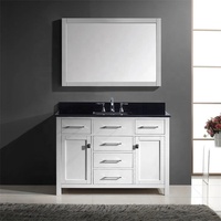 Vanité de salle de bain autoportante de haute qualité Shaker blanc Durable à la mode armoire de salle de bain prix abordable vanité de salle de bain