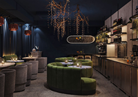 Chinesisches Hotel Modern Curved Halbkreis Runde Luxus Samt Leder Granit Marmor Coffee Shop Restaurant Tisch möbel Sofa