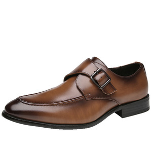 รองเท้าหนังแท้แบบ Monk Strap สำหรับผู้ชาย หัวแหลม ปิดด้วยหัวเข็มขัด สีพื้น เรียบหรู เหมาะสำหรับทุกโอกาส ทุกฤดู - Product Image 6
