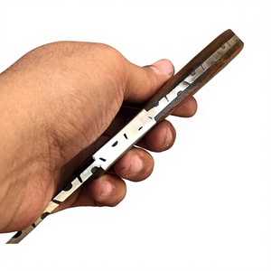 Cuchillos Rajput, cuchillo de caza de hoja fija de acero de Damasco de grado industrial hecho a mano, mango de madera, punta de cuchillo tipo Drop Point, 23 cm, cuchillo para exteriores - Product Image 6