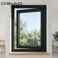 Ventana Abatible de Aluminio con Manivela, Doble Acristalamiento Templado, Insonorizada, Diseño Moderno Personalizado para Baño y Hotel