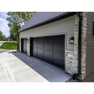 Porte de <span class=keywords><strong>garage</strong></span> sectionnelle en panneaux d'aluminium, aspect élégant, isolation thermique en mousse PU, styles de panneaux variés, kits de quincaillerie complets - Product Image 6