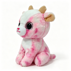 Peluche de cabra rosa personalizado, peluche de cabra con manchas, peluche de cabra de ojos grandes, peluche de cabrilla. - Product Image 4