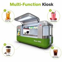 Remorque alimentaire en acier inoxydable, chariot de restauration mobile avec corps en acier inoxydable de qualité 304 et panneau hygiénique pour la vente dans les zones de repos autoroutières