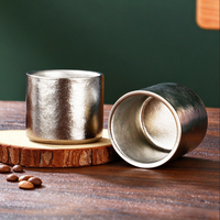 Tasse à double paroi en titane pur 100 ml, mini tasse à thé et café en cristal pour la maison et l'extérieur