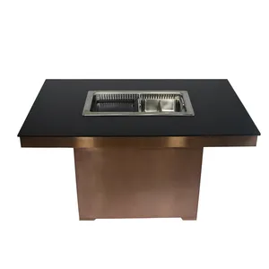 Hot Selling Restaurant South Korea Bbq Grill Table Smokeless Hotpot Table