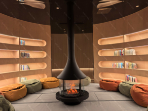 Chimenea Circular Central <span class=keywords><strong>de</strong></span> <span class=keywords><strong>Diseño</strong></span> Moderno para Vestíbulo Comercial, Decorativa, <span class=keywords><strong>de</strong></span> Interior, <span class=keywords><strong>de</strong></span> <span class=keywords><strong>Leña</strong></span> y Gas Natural, a Gran Escala, Personalizada, <span class=keywords><strong>de</strong></span> la Marca CRUISE - Product Image 4