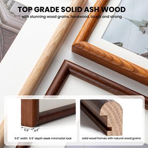 Custom <strong>6</strong> <strong>x</strong> <strong>8</strong> Picture <strong>Frame</strong> Wood <strong>Frame</strong> with Real Glass Photo <strong>Frame</strong> with Mat for 5x7 - Product Image 3