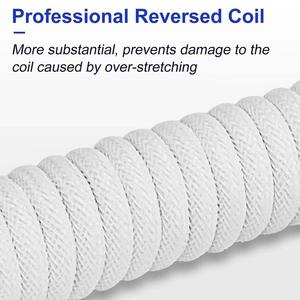 Type C Mechanical <b>Keyboard</b> Coiled Cable PVC 1.5m USB Aviation Connector for Desktop Computer Cable Aviation Plug Line - Product Image 4