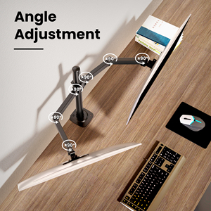 Kinh tế bàn gắn kết Chiều cao có thể điều chỉnh màn hình kép cánh tay đứng với đôi-liên kết Swing cánh tay cho 13-27 "khung màn hình - Product Image 4