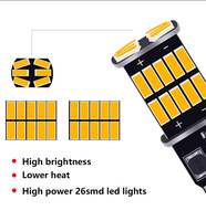 Signal Lamp T10 W5W LED Canbus Bulbs 4014 26SMD Instrument Lights White Red Amber Blue 12V LED Auto Reverse Back Parking Lamps