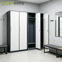 Armoire de bureau moderne en acier, casier de rangement métallique à 2 portes avec serrure à clé pour usage extérieur et salle de sport