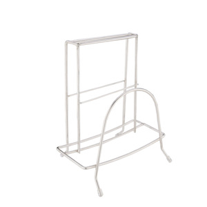 Stainless Steel Cutting Board <b>Rack</b> Dual Purpose Knife And Board Storage <b>Kitchen</b> Organizer Rectangle Dishwasher Safe - Product Image 1