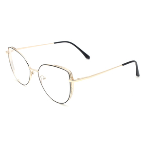 <span class=keywords><strong>Lunettes</strong></span> optiques à la mode pour <span class=keywords><strong>femmes</strong></span> avec monture large en acier inoxydable <span class=keywords><strong>de</strong></span> style oeil <span class=keywords><strong>de</strong></span> chat motif solide brillant vue latérale <span class=keywords><strong>lunettes</strong></span> colorées - Product Image 4