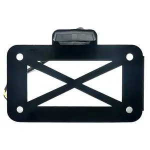 Soporte de matrícula de motocicleta de montaje lateral Universal con luz trasera LED para Bobber Honda <span class=keywords><strong>Cafe</strong></span> <span class=keywords><strong>Racer</strong></span> Suzuki - Product Image 3