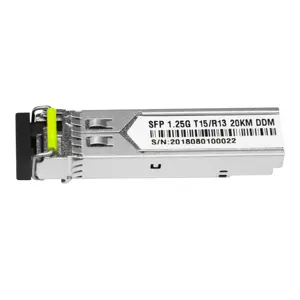 Módulo SFP de fibra óptica 100Mbps 1.25G 10G 20km Transceptor Bidi Modo Único Duplo LR SR Módulo SFP a preço competitivo