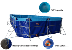 Cadre de renfort diagonal de tuyau galvanisé en PVC 25200L-Support stable pour réservoir d'eau d'aquaculture/<span class=keywords><strong>piscine</strong></span> de pisciculture - Product Image 2