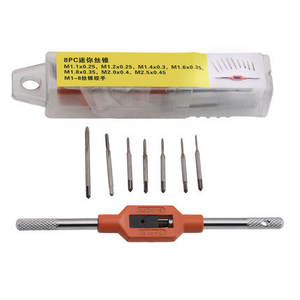 Jeu de 8 mini-tarauds en acier rapide métrique à spirale pour le filetage - Product Image 4