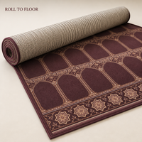 Tapis de prière lavable pour mosquée, laine 15 mm, pour salle de prière musulmane, projet Masjid