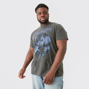 T-shirt graphique délavé à l'acide pour homme, motif vintage de groupe, en coton épais, style streetwear, personnalisable OEM, vente en gros - Product Image 1