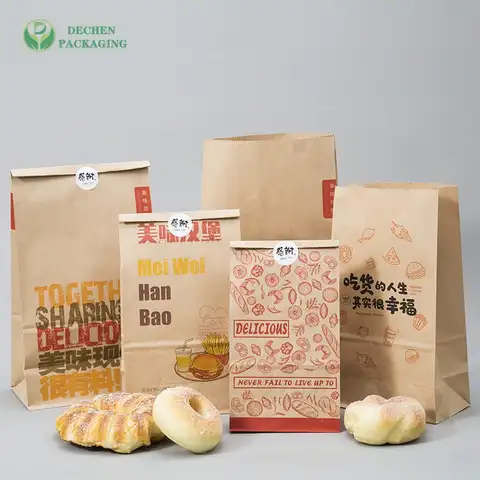 Custom Kebab Bag Packaging Doner Aluminum Foil Lined Paper Bags Printed Plain USA