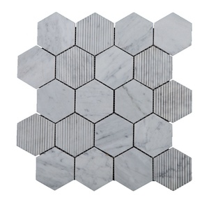Mosaicos hexagonales blancos de pentágono, mosaicos hexagonales blancos de goma arábiga - Product Image 1