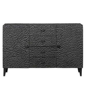 Buffet en bois de manguier avec structure en acier doux, finition bois noir et métal, meuble de rangement pour salon, salle à manger, bureau à domicile - Product Image 2