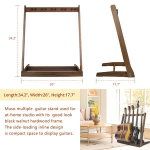 Supporto per chitarra in legno portatile da 5 Design pieghevole Multi-chitarra con Display multiplo per strumenti musicali per chitarra e basso - Product Image 6