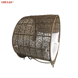 เครื่องจักสานหวาย PE สำหรับลานบ้านกลางแจ้งแบบโมเดิร์นพร้อมเบาะรองนั่งทรงกลม - Product Image 3