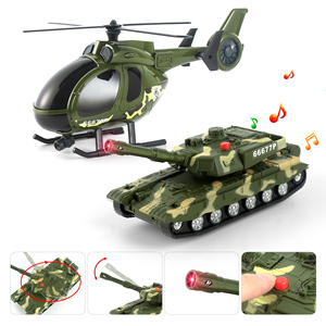 Dwi Dowellin Military Tank Helicopter Transporter 3 en 1 Semi Carrier Car Army Toys avec lumières et sons pour enfants - Product Image 4