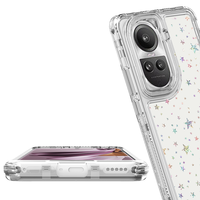 Coque de téléphone personnalisée 360° intégrale antichoc TPU+PC+Acrylique gravée au laser, gaufrée, avec paillettes, pour Oppo Reno 10/Reno12 Pro