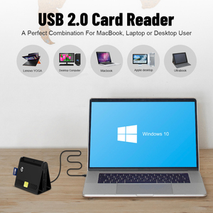 Lector de Tarjetas ZOWEETEK <span class=keywords><strong>4</strong></span> en 1, Lector de Tarjetas Inteligentes USB 2.0, Lector y Escritor de Tarjetas SIM EMV CAC, Lector de Tarjetas con Chip ISO 7816, Lector de Tarjetas de Crédito Bancarias ATM - Product Image 4