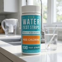 Bandelettes de test de chlore libre 0-5 mg/L, bandelettes de test de résidus désinfectants pour l'eau potable
