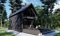 Maison préfabriquée en acier à 2 étages Villa préfabriquée noire rustique 3 chambres à coucher Salle de bain Duplex imperméable Triangle Cabine Casa Con Bano