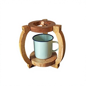 Support à filtre à café carré minimaliste en bois, capacité 350 ml, écologique, pour la maison, la cuisine et les cafés - Product Image 5