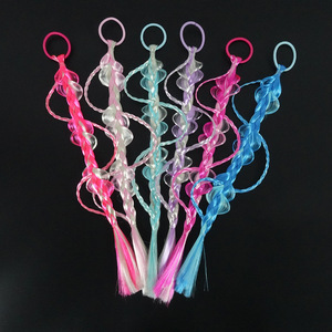 Kids Colorful Lantern Bubble <b>Braid</b> Wig Hair Tie Gradient Fake <b>Braid</b> Girls Stage Party Dress Up Hair <b>Accessories</b> - Product Image 3