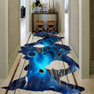 Impresión de planeta estrellado del espacio <span class=keywords><strong>interestelar</strong></span>, autoadhesivo, impermeable, 3D, PVC, para sala de estar, suelo de baño, mural - Product Image 3