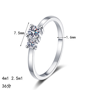 Anillo de <span class=keywords><strong>Plata</strong></span> Pura S925 con Moissanita, Anillo Exquisito, Simple y Compacto, Venta al por Mayor de Regalos de Joyería de Boda para Mujer - Product Image 5