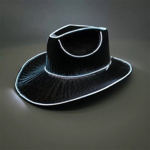 Sombrero Vaquero Acrílico para Adolescentes con Luces <span class=keywords><strong>LED</strong></span> de Siete Colores, Diseño de Perlas, para Cumpleaños, Bodas, Carnavales y Celebraciones - Product Image 6