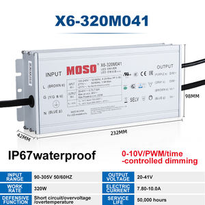 Moso IP67 X6 Series 320W 2 A Controladores LED regulables de alta eficiencia Certificado FCC para luces de inundación Iluminación LED oscura - Product Image 6
