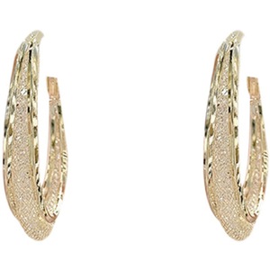 Pendientes de aro coreanos de Color dorado para mujer, aretes de malla con clip prismático, accesorio de joyería para fiesta, regalo para mujer 2022 - Product Image 6