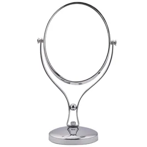 8 Inch Double Sides Chrome Vanity Table Desktop Mirror Oval Professional Makeup Mirror Portable Vanity Mirror